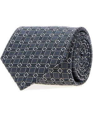 Brioni Crav. Stand. 8X150 Silk Medallion Jacquard - Gray