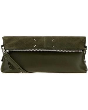 Maison Margiela Mini Army Leather 5Ac Clutch Bag With Adjustable Shoulder Strap - Green