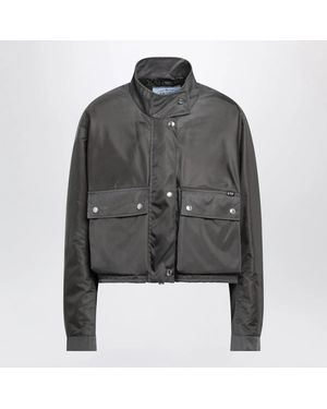 Prada Lead Renylon Washed Jacket - Gray
