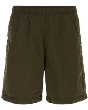Stone Island Nylon Bermuda Shorts - Green