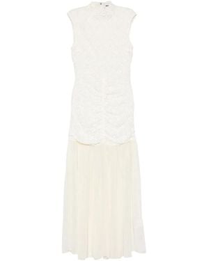 ROTATE BIRGER CHRISTENSEN High Neck Sleeveless Dress With Gathered Details - White