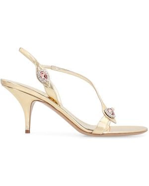 Ferragamo Laminated Leather Sandals - Natural
