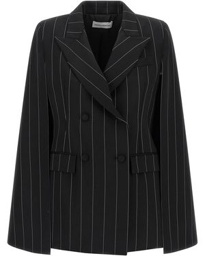 Federica Bonifaci Pinstripe 'Tuxedo' Cape - Black