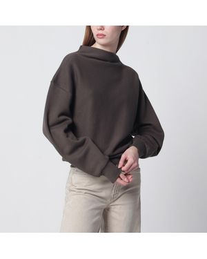 6397 Mud-Coloured Draped Sweatshirt - Brown