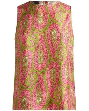 Etro Paisley Foliage Pattern Top - Multicolor
