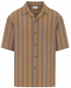 Saint Laurent Taupe Striped Shirt - Brown