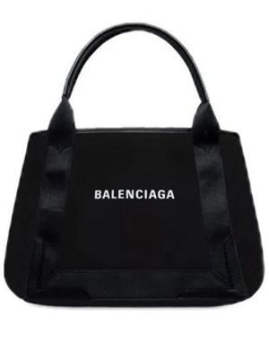 Balenciaga Canvas Small Cabas Handbag - Black