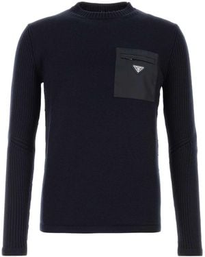 Prada Virgin Wool Jumper - Blue