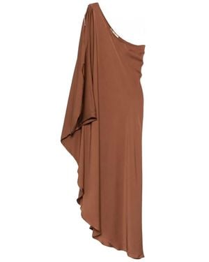 Silk95five Ritz Silk Asymmetric Dress - Brown
