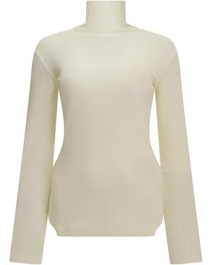 Max Mara Wool Jersey Turtleneck Jumper - White