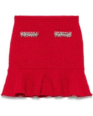 Self-Portrait Knitted Mini Skirt - Red