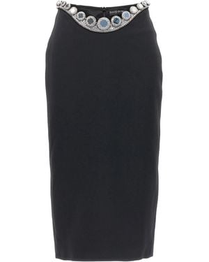 David Koma 'Puffer Circle Embroidery' Skirt - Black