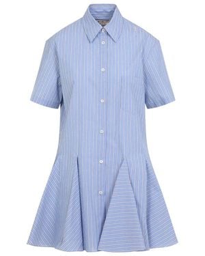 Marni Embroidered Poplin Shirt Dress - Blue
