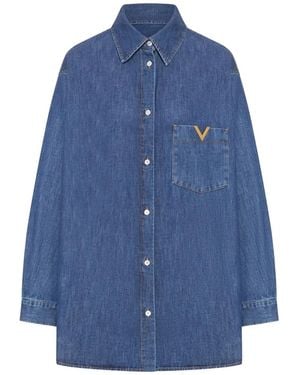 Valentino V- Pocket Shirt - Blue