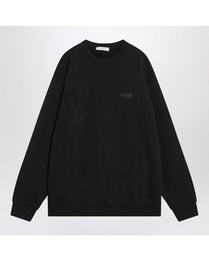 スウェット・トレーナー GIVENCHY BLACK CREW NECK COTTON SWEATSHIRT Givenchy Embroidered Logo Crewneck Sweatshirt in Black