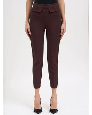 Elisabetta Franchi Stretch Fabric Trousers - Purple