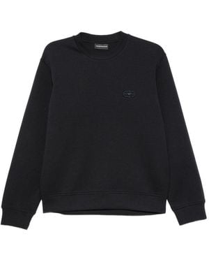 Emporio Armani Logo Cotton Sweatshirt - Black