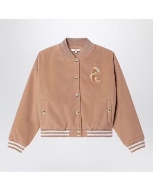 Chloé Peach- Wool Blend Bomber Jacket - Natural