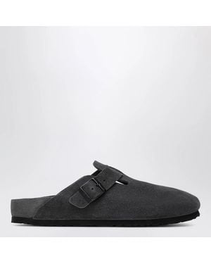 Birkenstock Boston Suede Clogs - Black