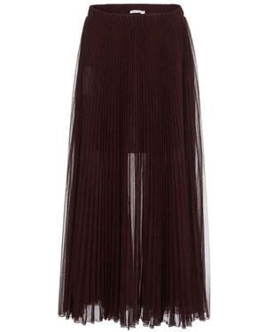 Patrizia Pepe Long Semi-Transparent Pleated Skirt - Purple