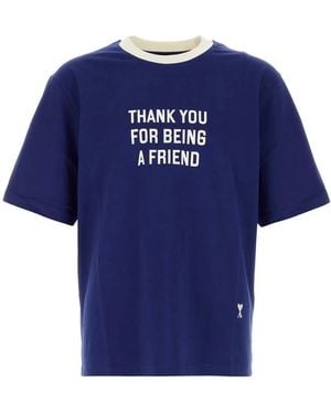 Ami Paris Tshirtwithprintthankyouforbeingafriend - Blue