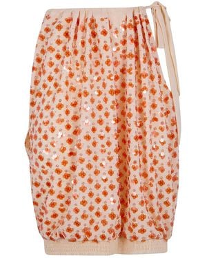 Essentiel Antwerp "Jocelyn" Sequin Smocked Top - Orange