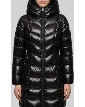 Moncler Piumino Midi Marusse Con Cappuccio - Black