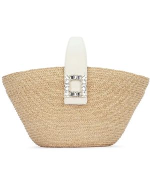 Roger Vivier Viv' Skate Top Handle Straw Bag - Natural