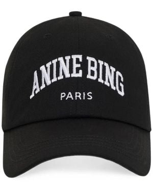 Anine Bing Cotton Baseball Cap - Black