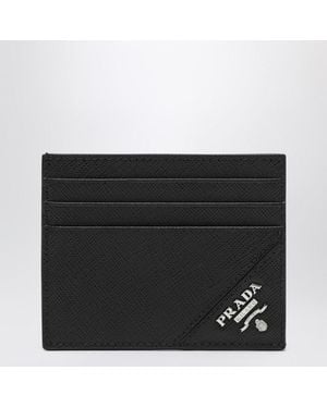 Prada Saffiano Leather Card Holder - Black