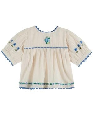 Emile Et Ida Emile & Ida Vestito Blouse Brodee - White