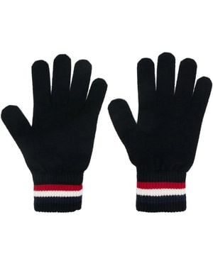 Moncler Tricolored Wool Gloves - Black