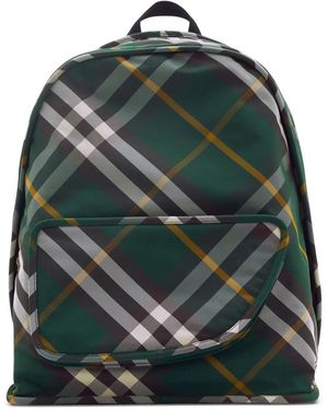 Burberry Shield Check Nylon Backpack - Green