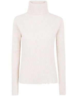 Uma Wang "Plain Ws" High Neck Rib Top - White