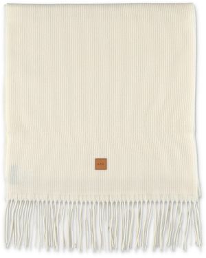A.P.C. Aria Wool Scarf With Logo - Natural
