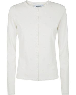 Blugirl Blumarine Ecs Roses Applications Twin-Set Sweater - White