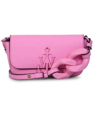 JW Anderson Anchor Logo Chain Baguette Shoulder Bag - Pink