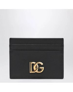 Dolce & Gabbana Dolce & Gabbana Leather Cardholder With Logo - Black