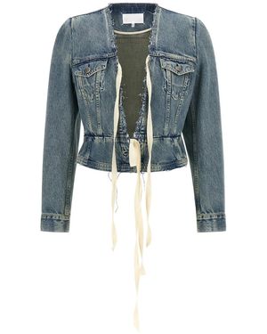 Maison Margiela Raw Cut Hem Denim Jacket - Blue