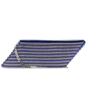 Kara Two-Tone Rhinestones Clutch - White