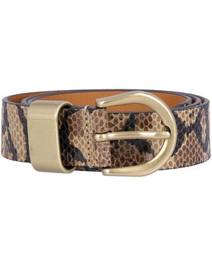 Sessun Sessùn Miloa E Python-Print Suede Belt - White