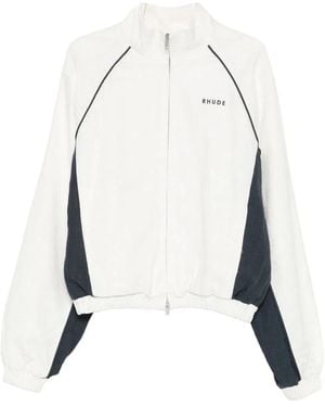 Rhude Ramona Panelled Zip-Up Jacket - White