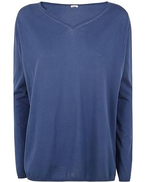Apuntob V Neck Jumper - Blue