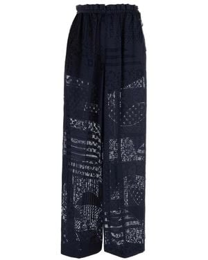 Fendi Pantalone Patchwork Devo - Blue