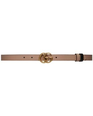 Gucci Gg Marmont Reversible Thin Belt - Black