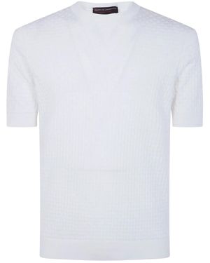 FILIPPO DE LAURENTIIS Short Sleeves Round Neck Jumper - White