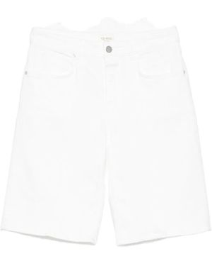 Closed Cotton Bermuda Shorts - White