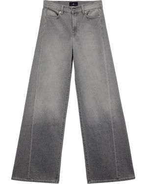 7 For All Mankind Jeans Tailorless Lotta Con Gamba Ampia - Grey