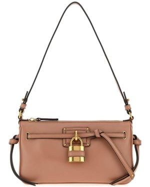 Chloé Mini Antiqued Nappa Leather Paddington Sling Shoulder Handbag - Pink