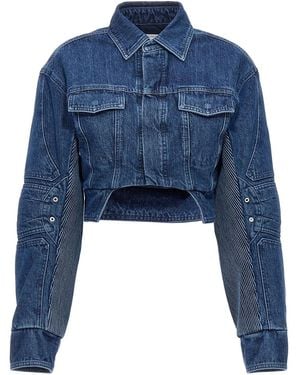 Off-White c/o Virgil Abloh 'Motorcycle' Denim Jacket - Blue